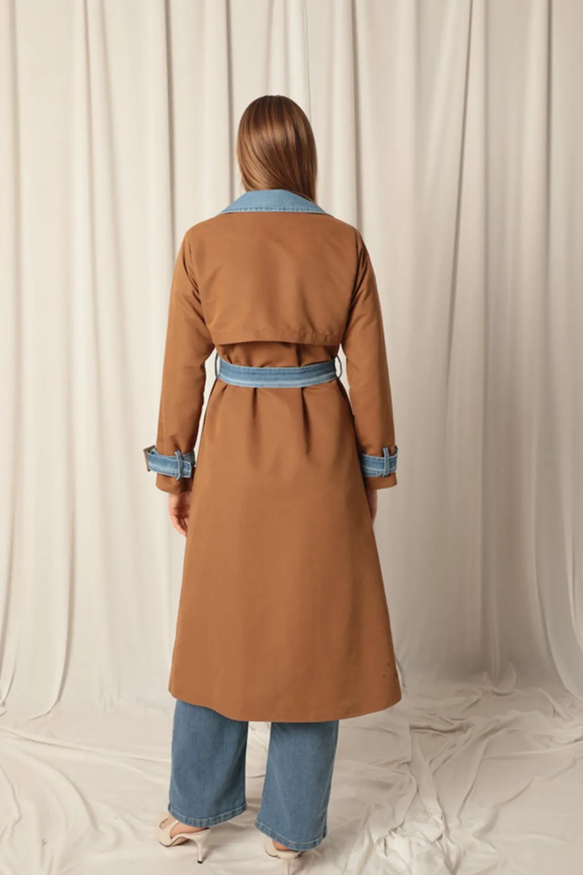 KKT Torino Fabric Women's Tan Trench Coat - Bragança