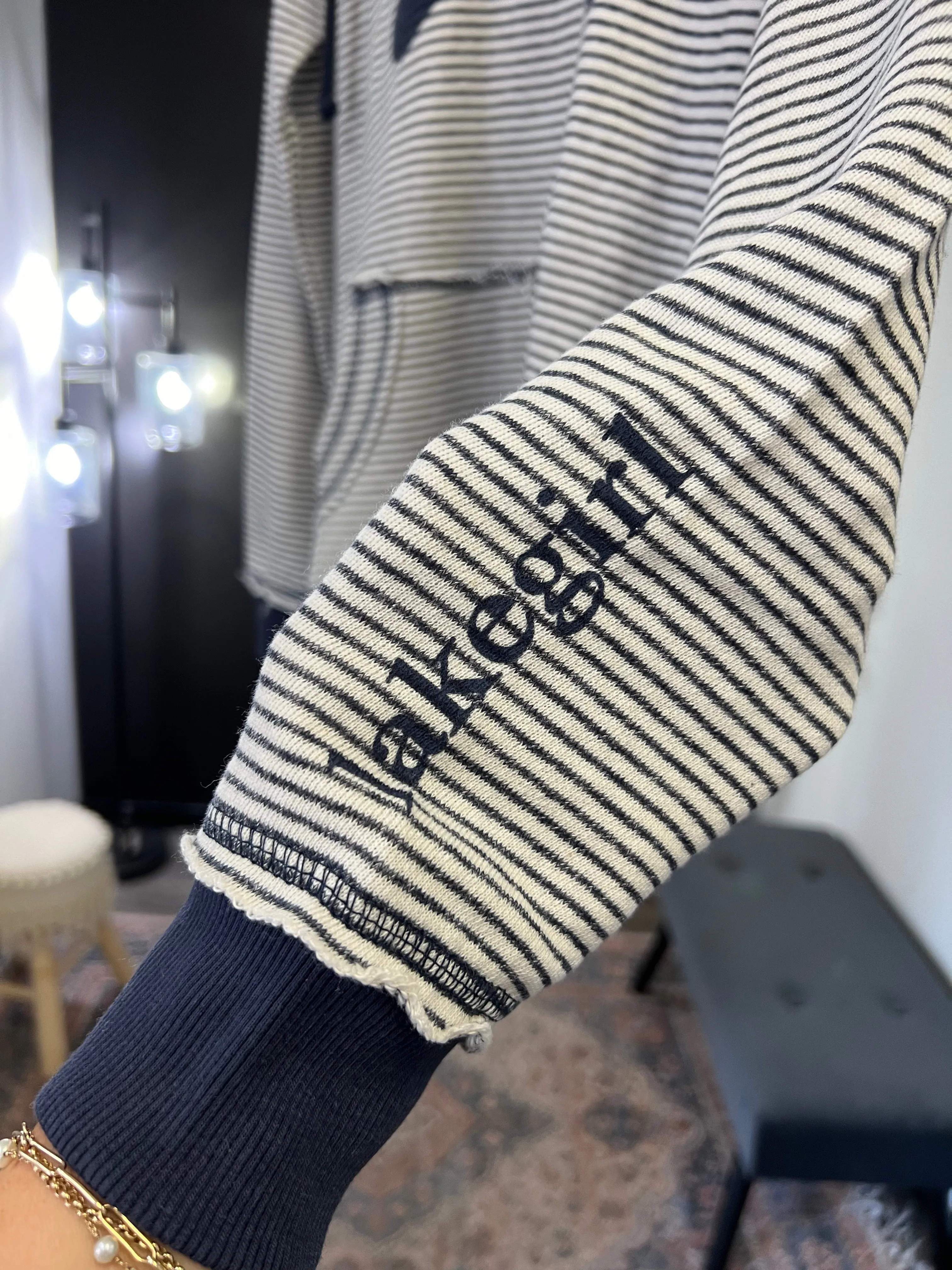 Lakegirl Lake Paddles Stripe Weekender Hoodie