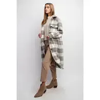 Long Fluffy Check Shacket
