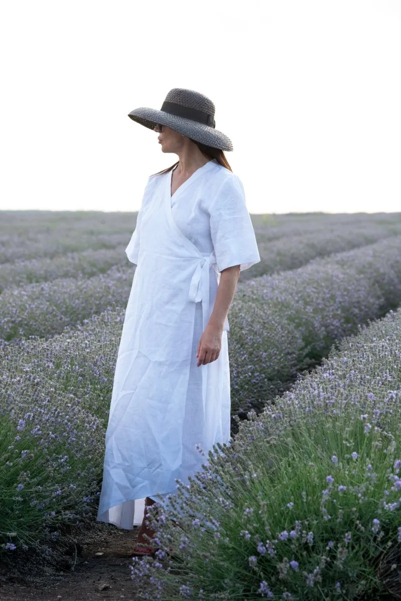 Long Linen Wrap Dress VERONA