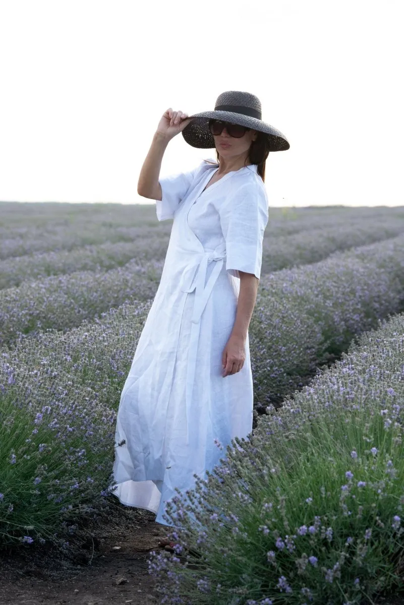 Long Linen Wrap Dress VERONA