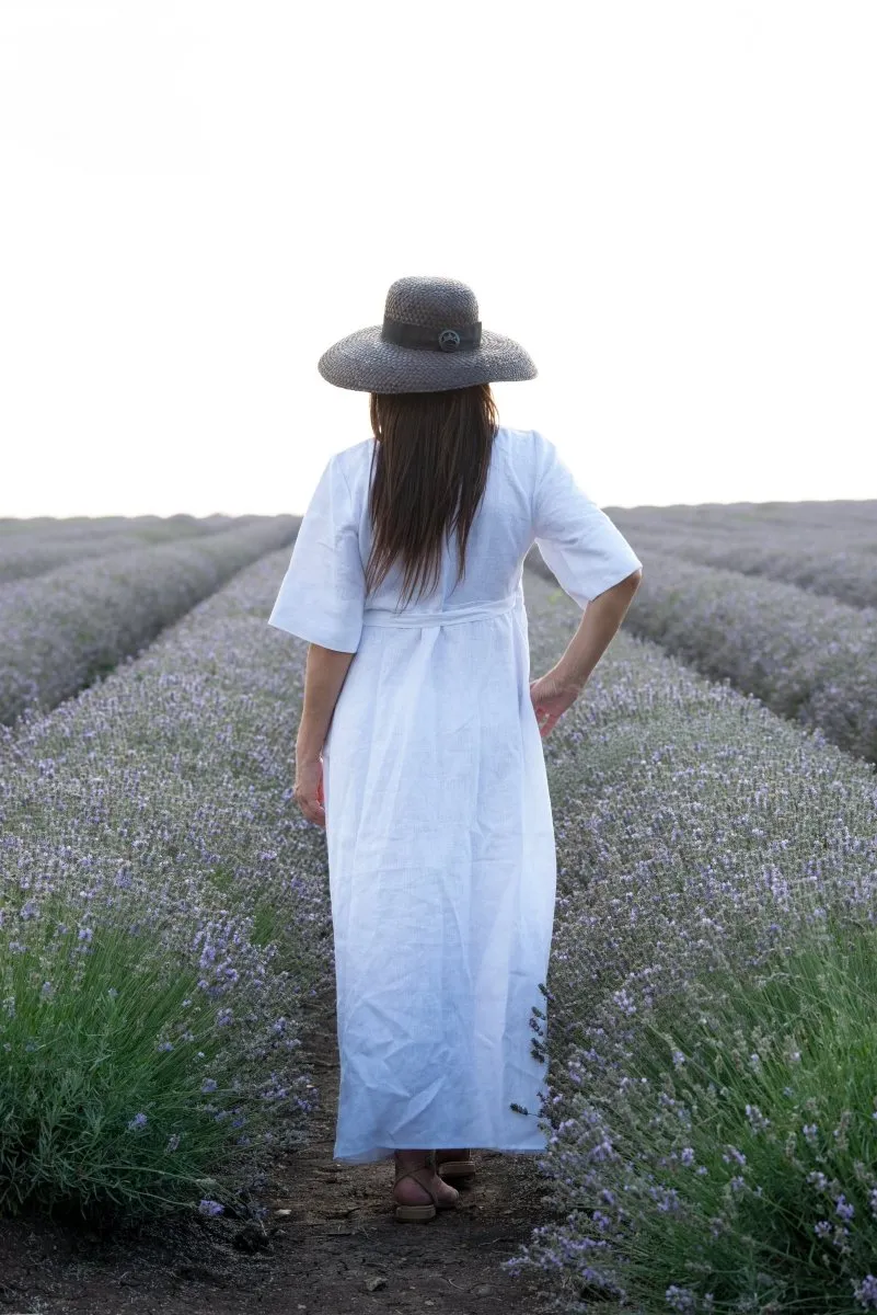 Long Linen Wrap Dress VERONA
