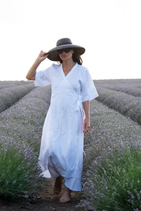 Long Linen Wrap Dress VERONA