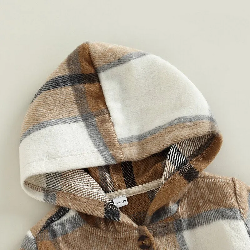 Long Sleeve Plaid Coat