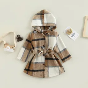 Long Sleeve Plaid Coat