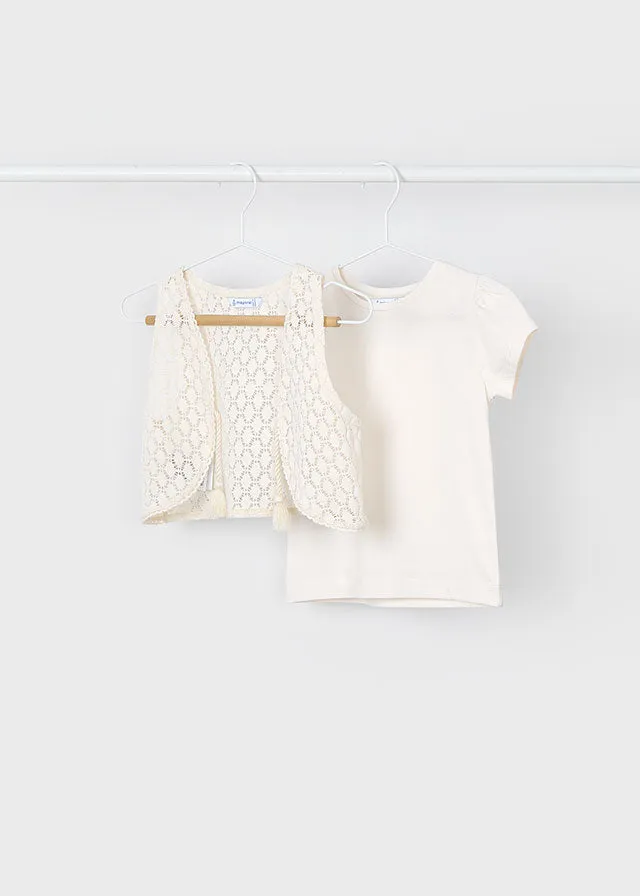 Maglietta Corta Gilet Bianco