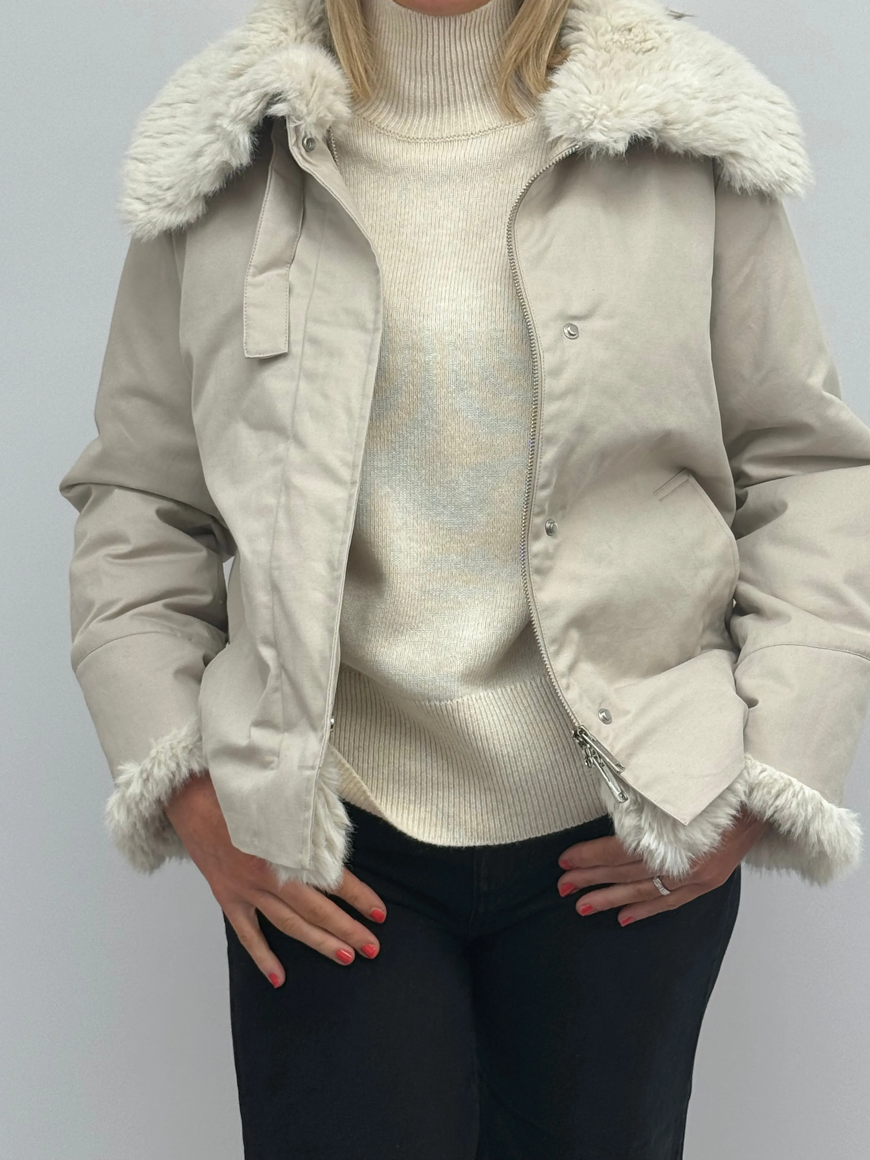 MARELLA Stone Fur Jacket