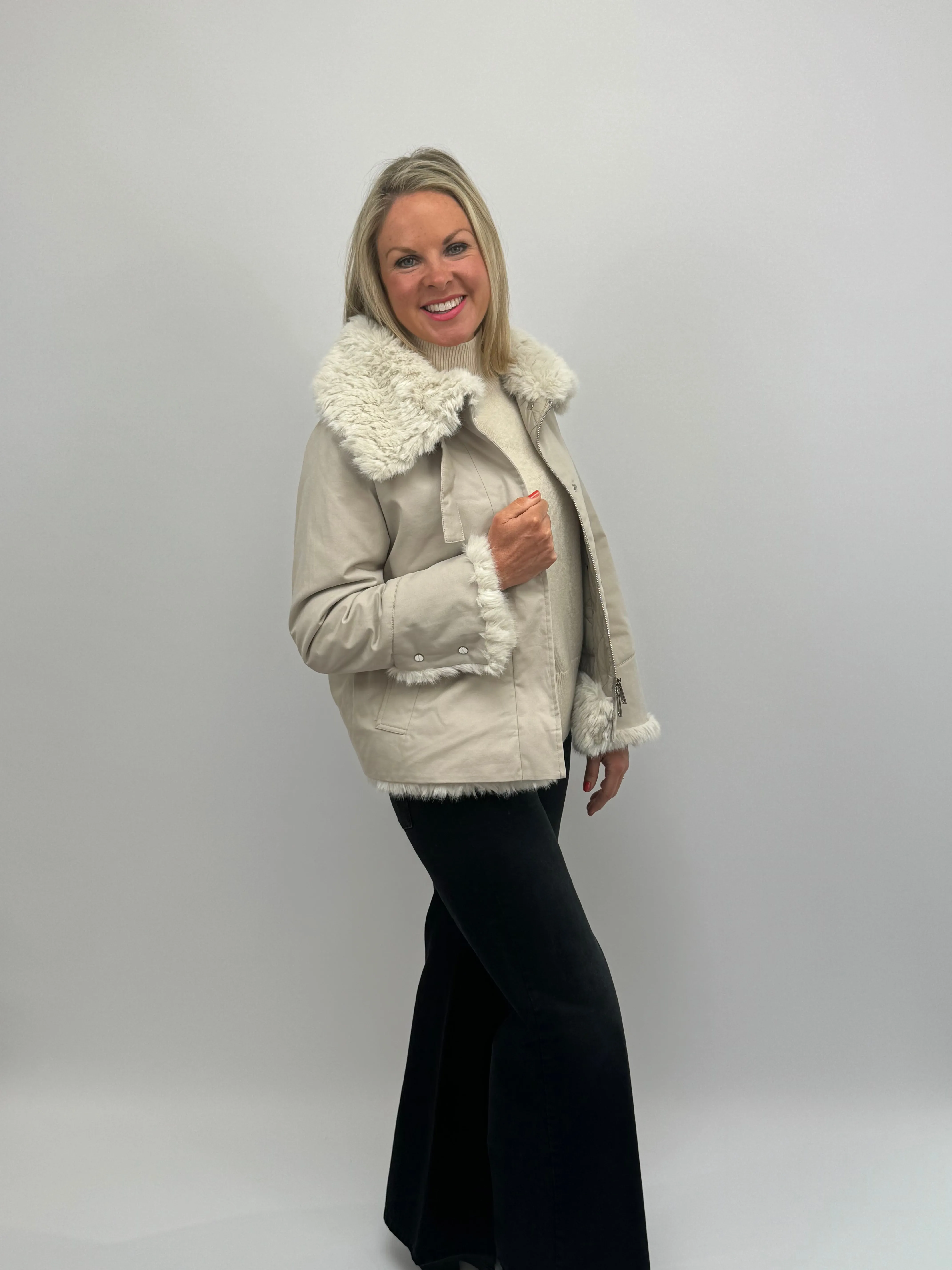 MARELLA Stone Fur Jacket