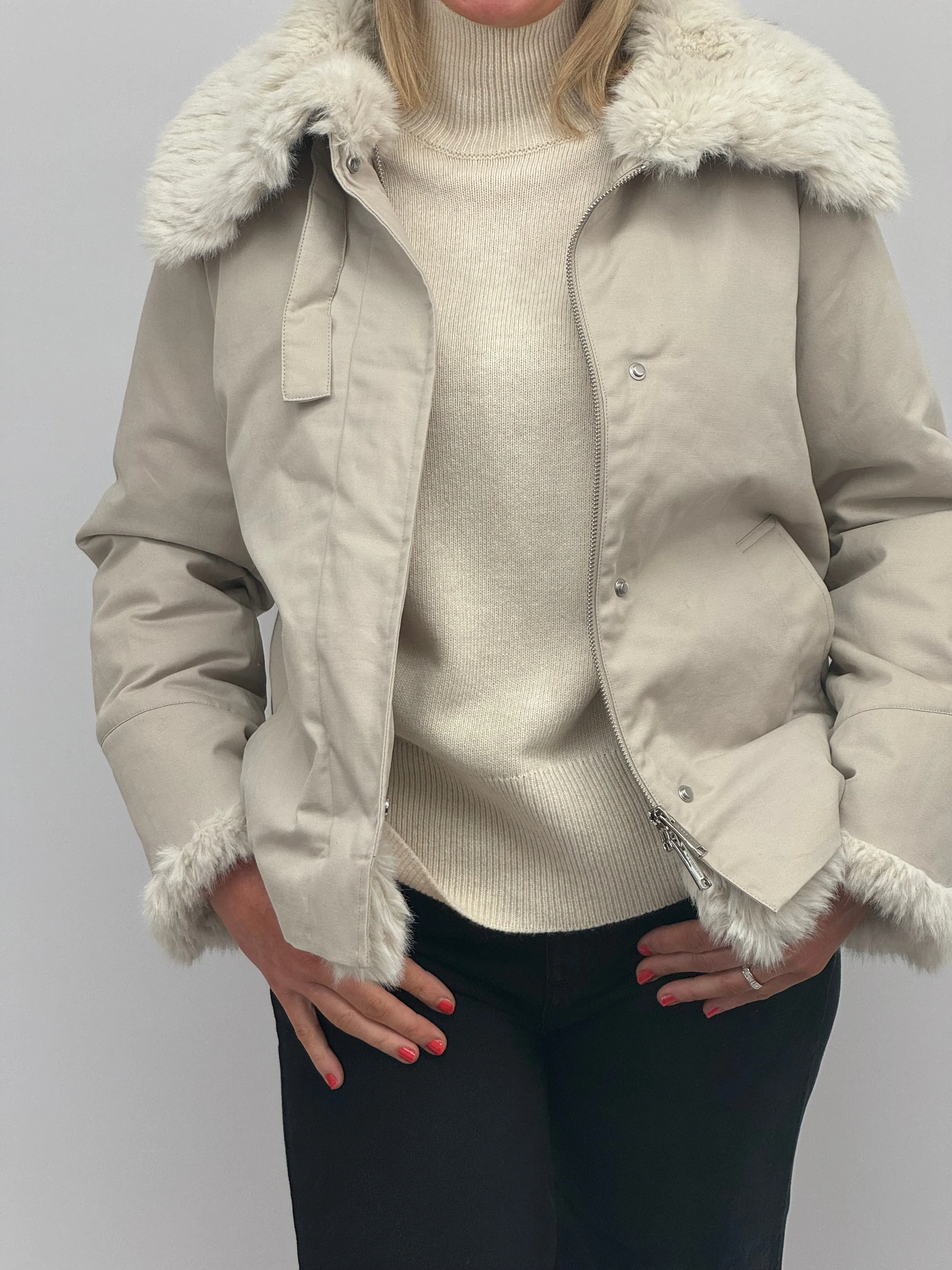 MARELLA Stone Fur Jacket