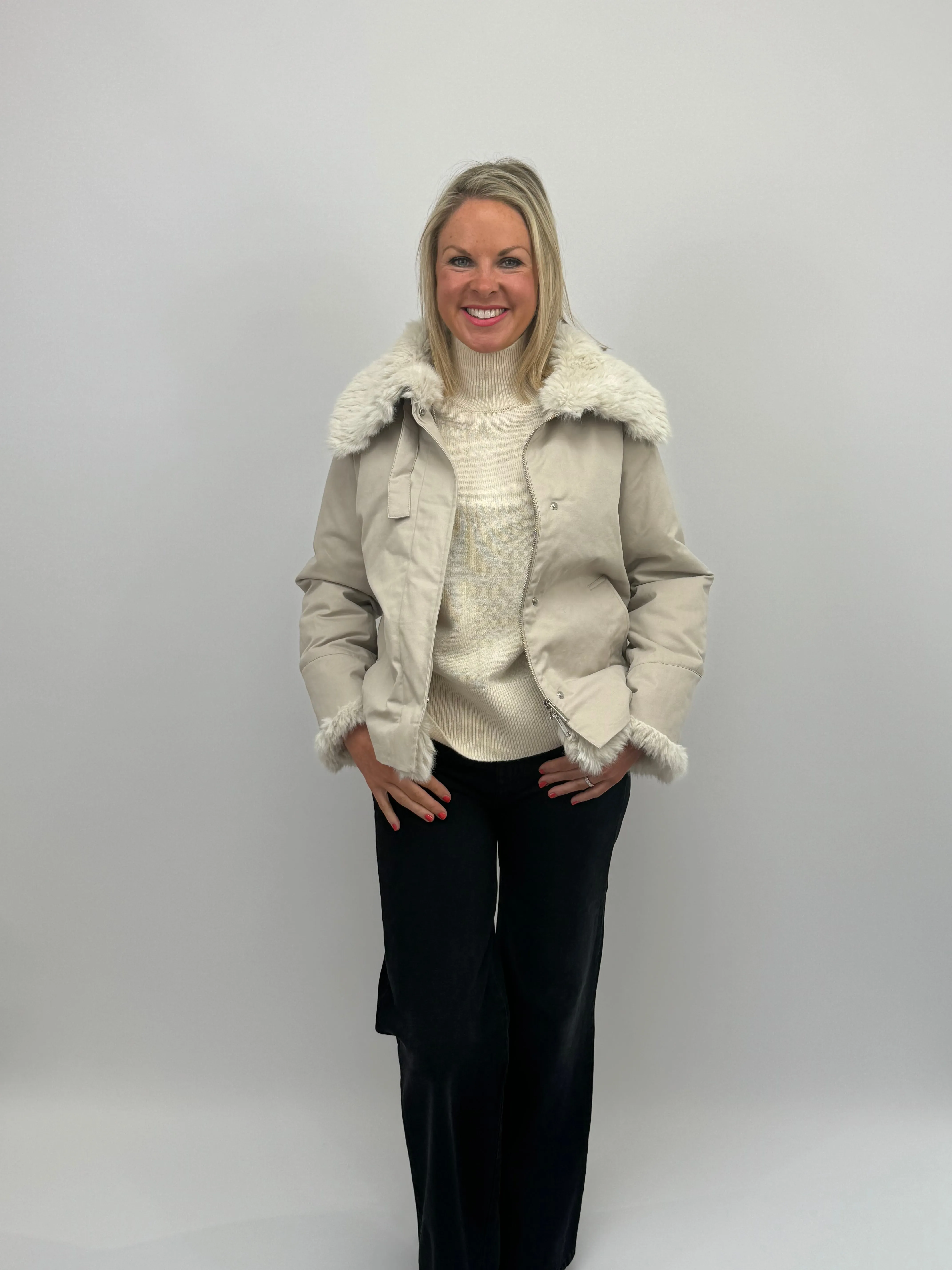 MARELLA Stone Fur Jacket