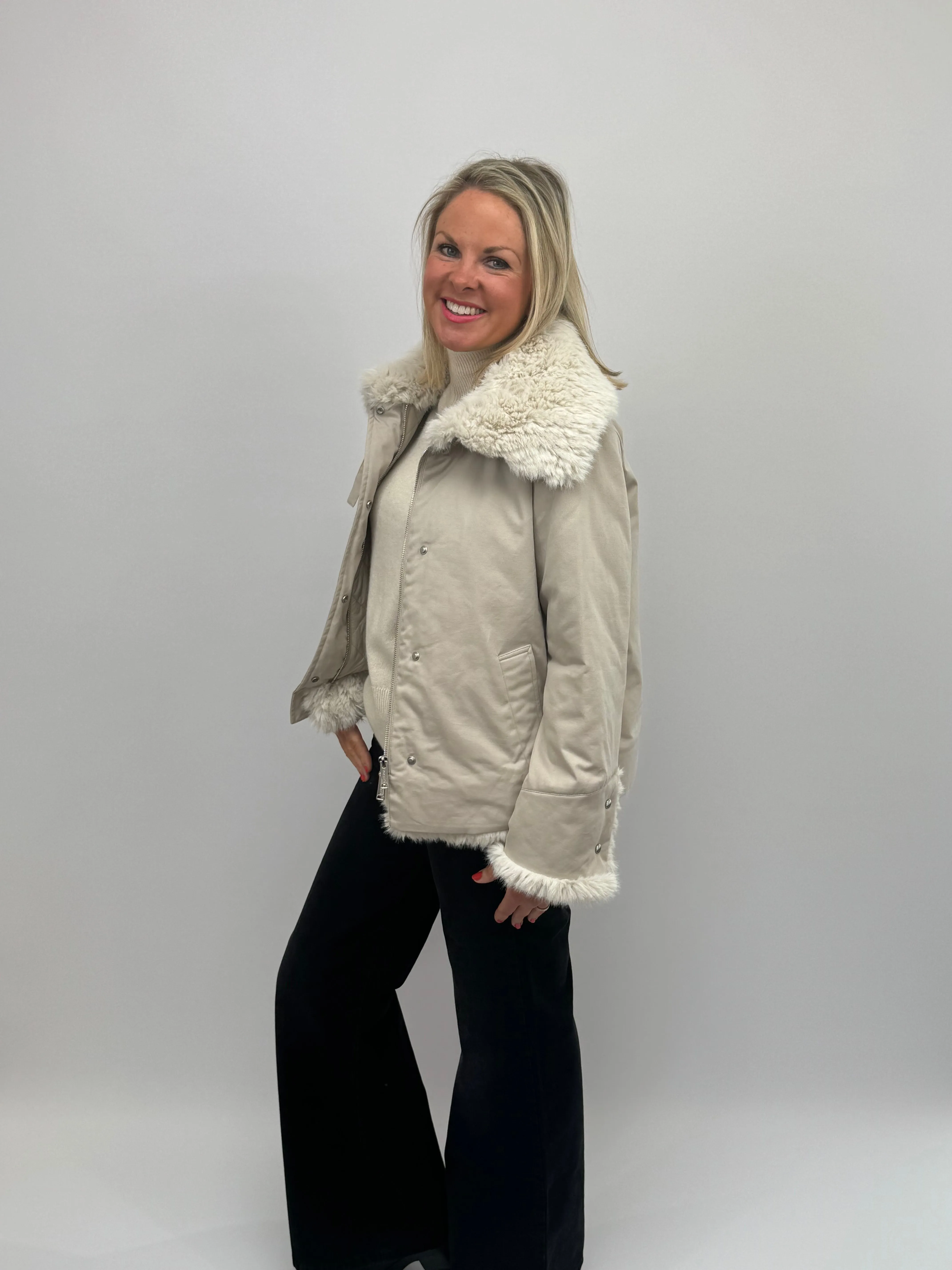 MARELLA Stone Fur Jacket