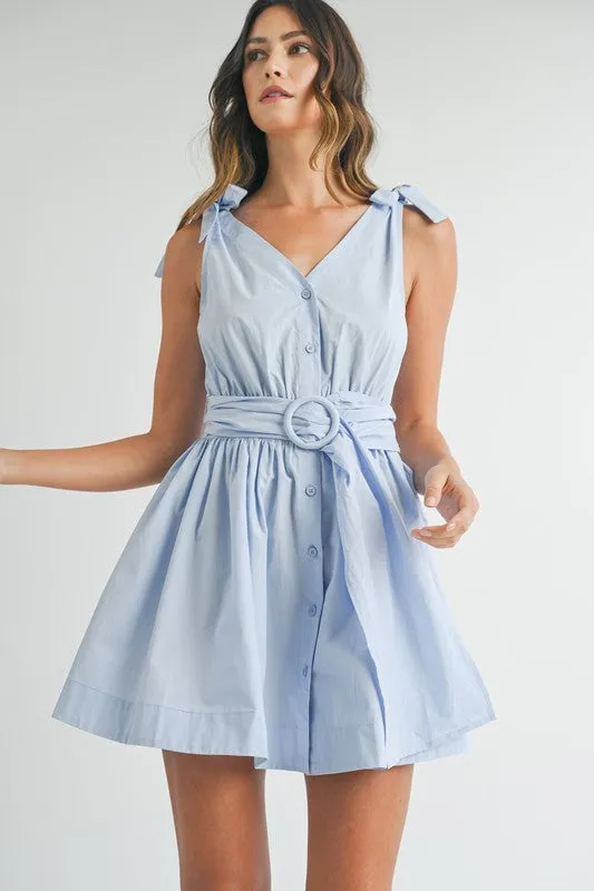 Mini  Dress With Buckle Belt