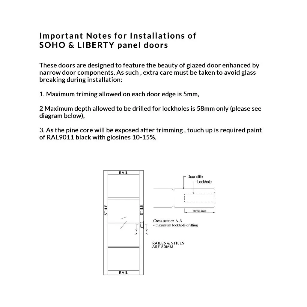Minimalist Wardrobe Door & Frame Kit - Four Soho 4 Panel Charcoal Door - Prefinished