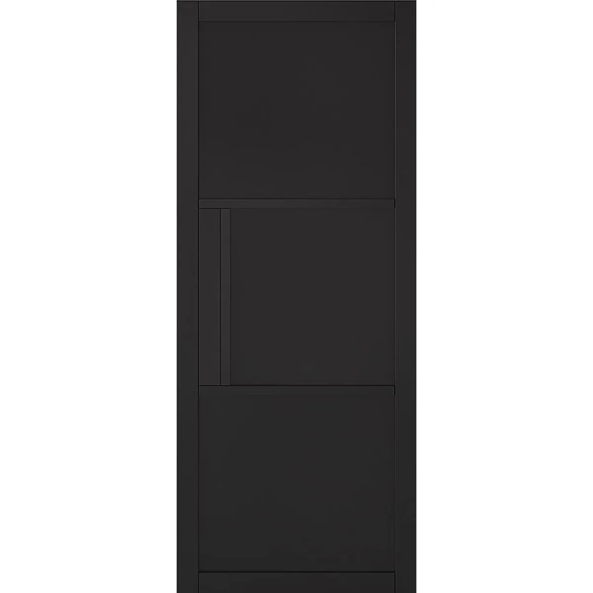 Minimalist Wardrobe Door & Frame Kit - Four Tribeca 3 Panel Black Painted Door - Prefinished