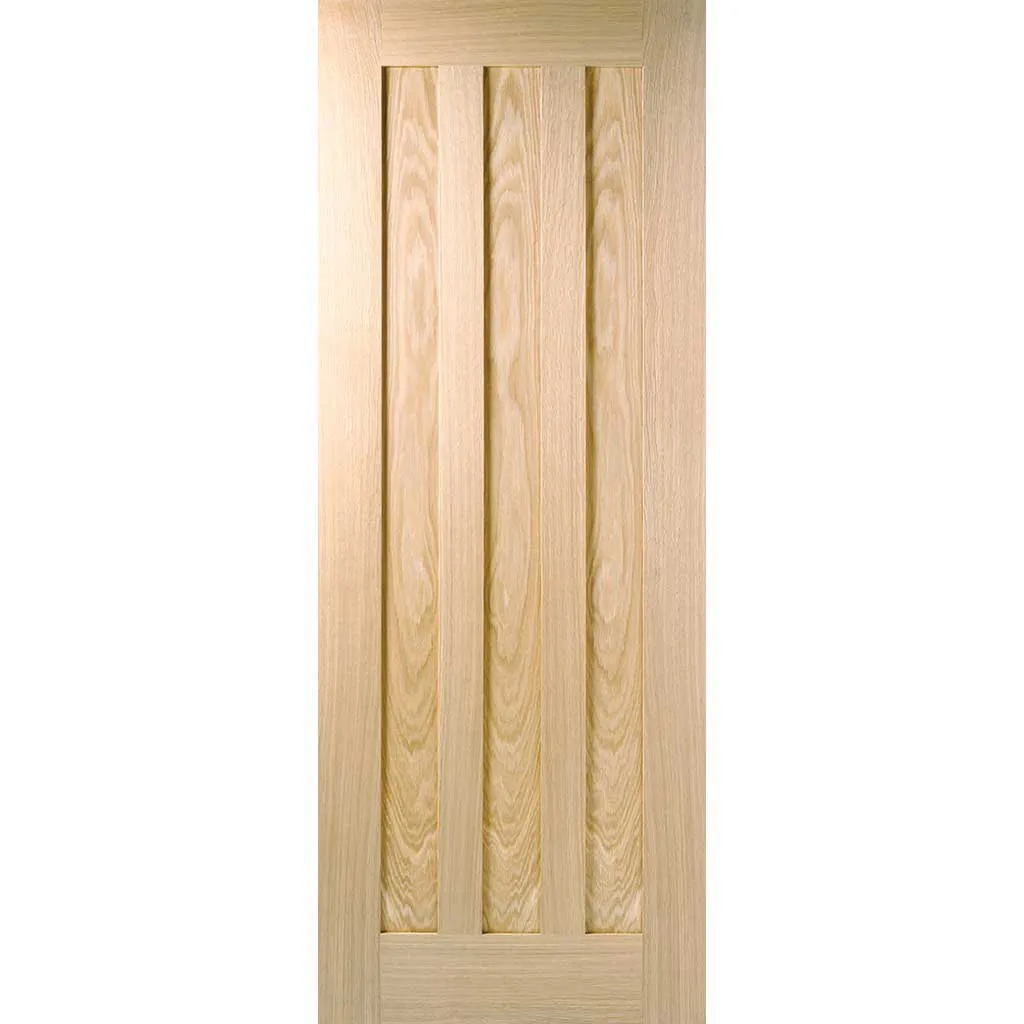 Minimalist Wardrobe Door & Frame Kit - Three Idaho 3 Panel Oak Doors - Unfinished
