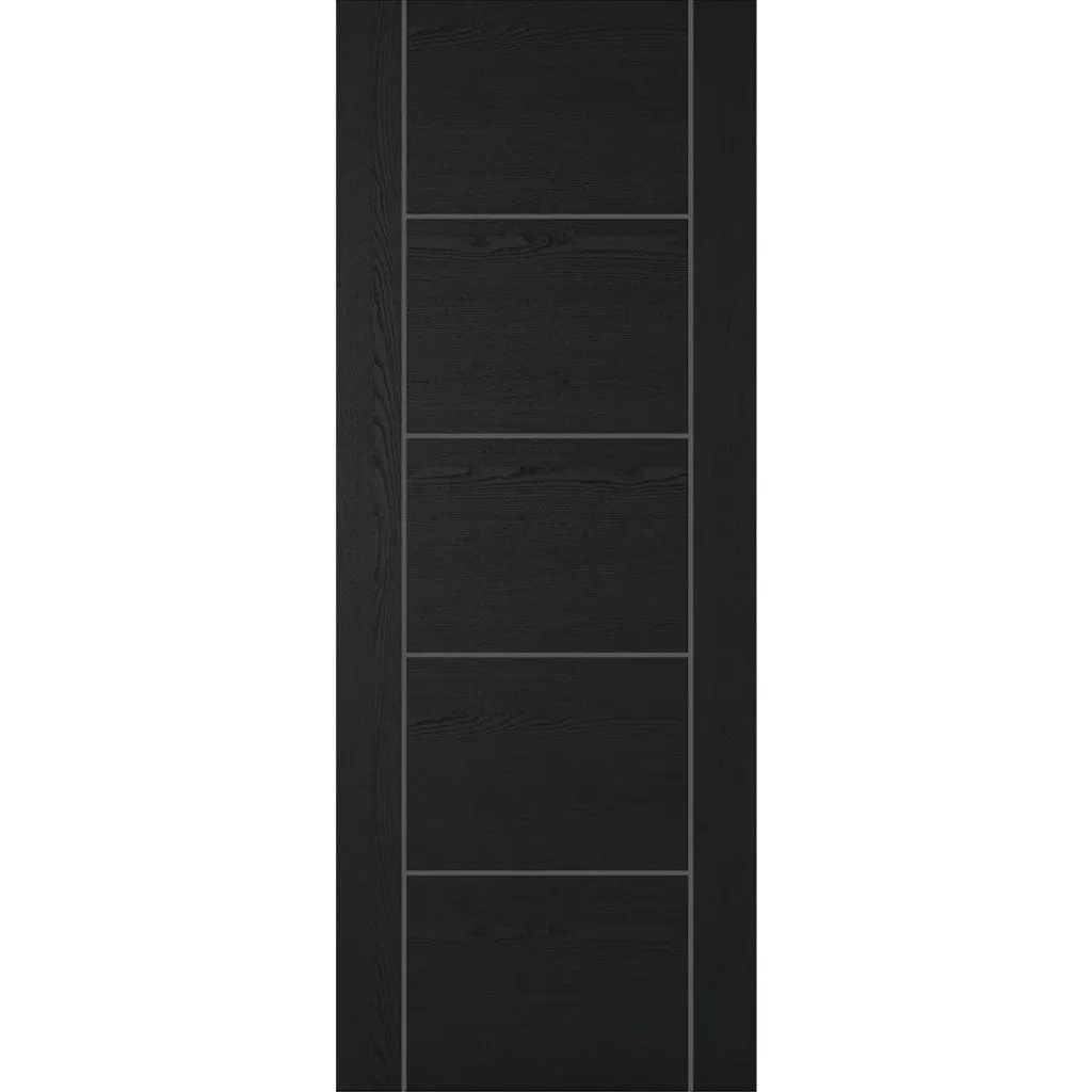 Minimalist Wardrobe Door & Frame Kit - Three Laminate Vancouver Black Door - Prefinished