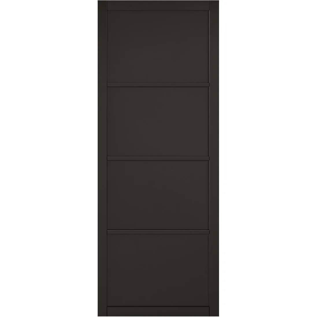 Minimalist Wardrobe Door & Frame Kit - Three Soho 4 Panel Doors - Black Painted - Prefinished