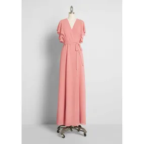 ModCloth Fluttering of My Heart Maxi Wrap Dress