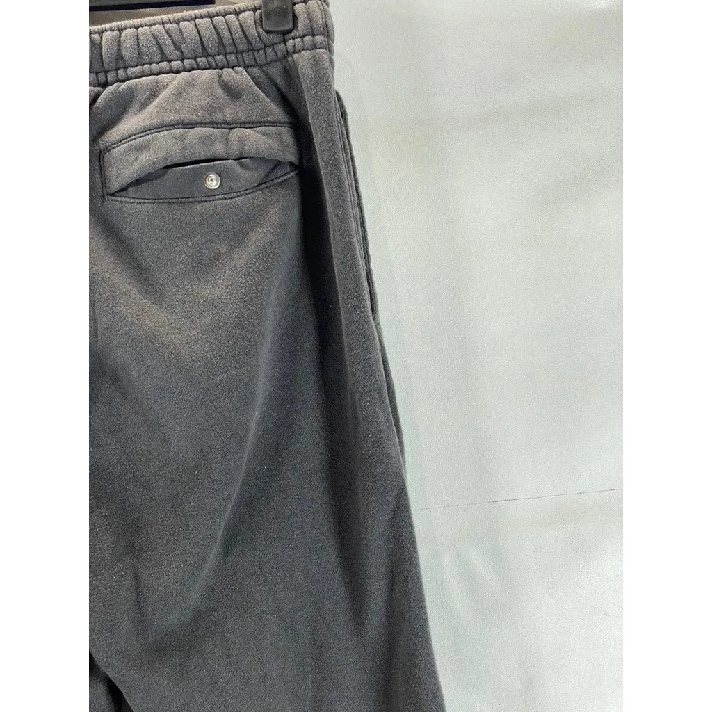NIKE Women's Gray Club Fleece Swoosh Logo Drawstring Pull-On Sweatpants SZ S