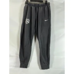 NIKE Women's Gray Club Fleece Swoosh Logo Drawstring Pull-On Sweatpants SZ S
