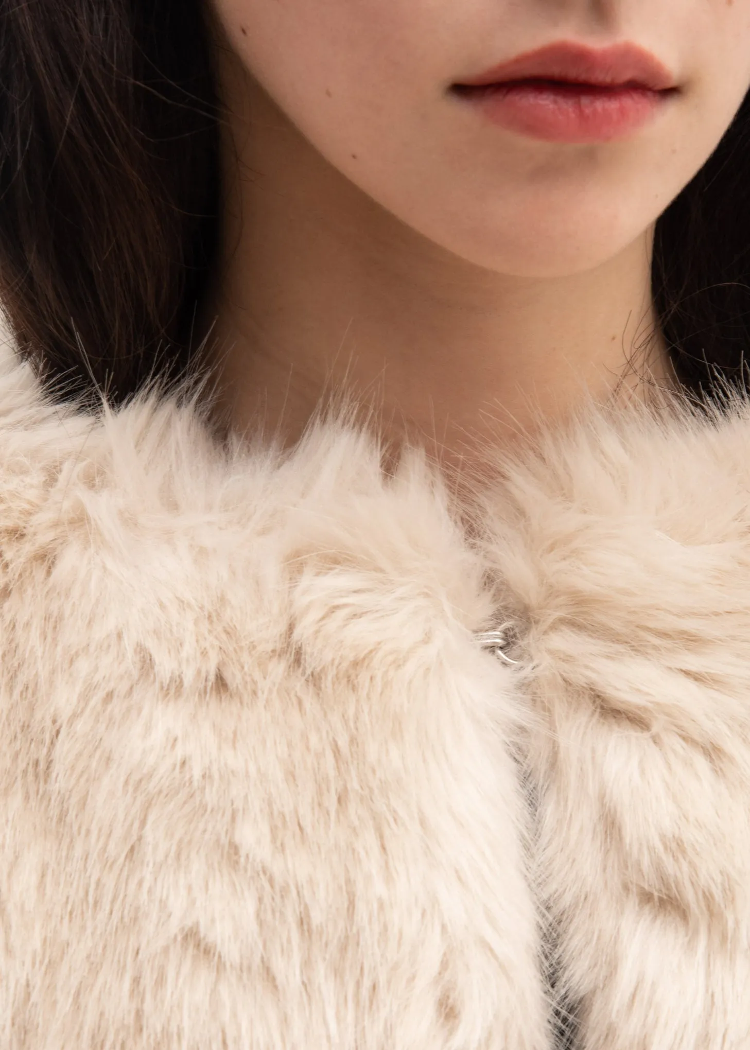 Oatmeal Faux Fur Coat