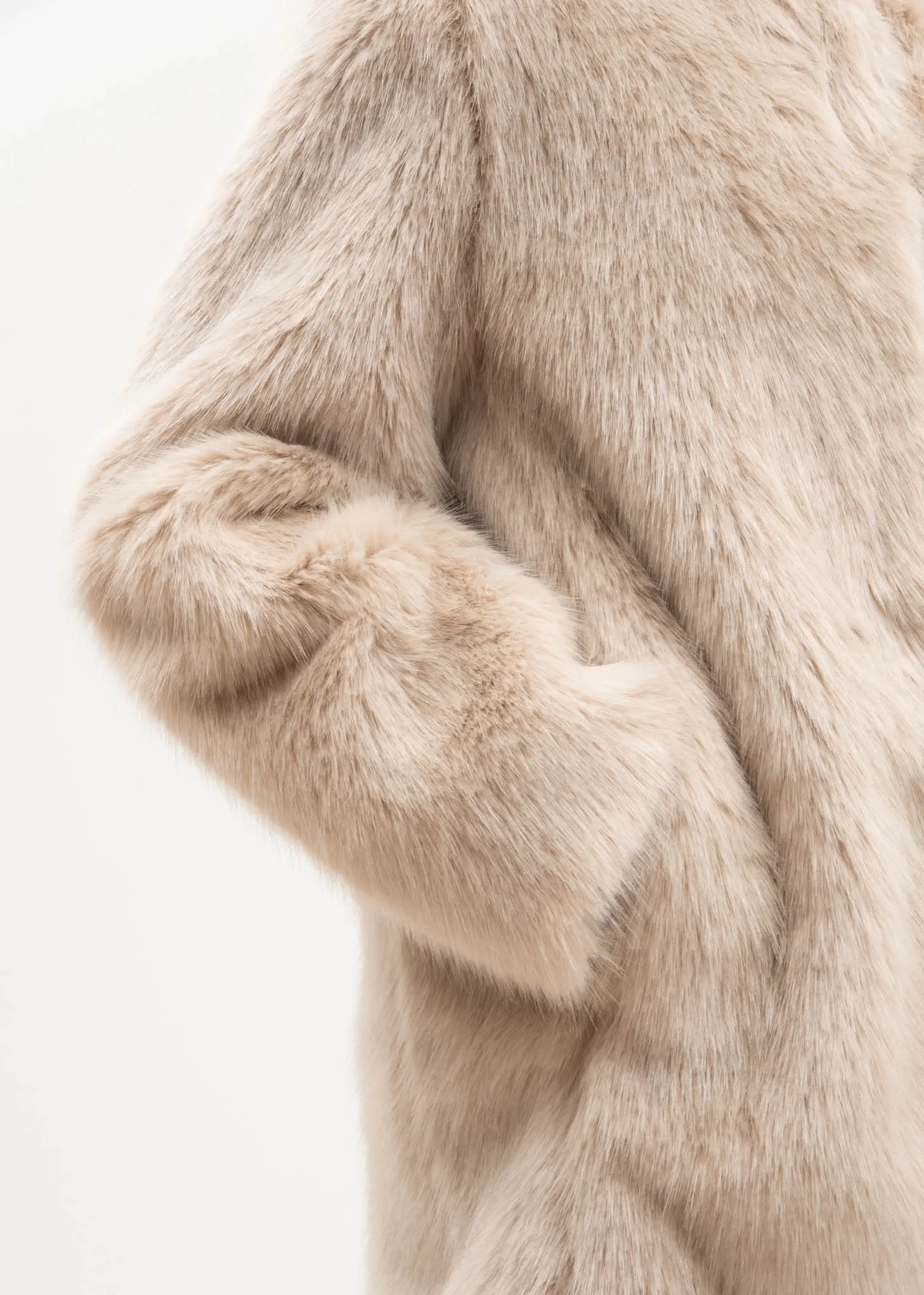 Oatmeal Faux Fur Coat
