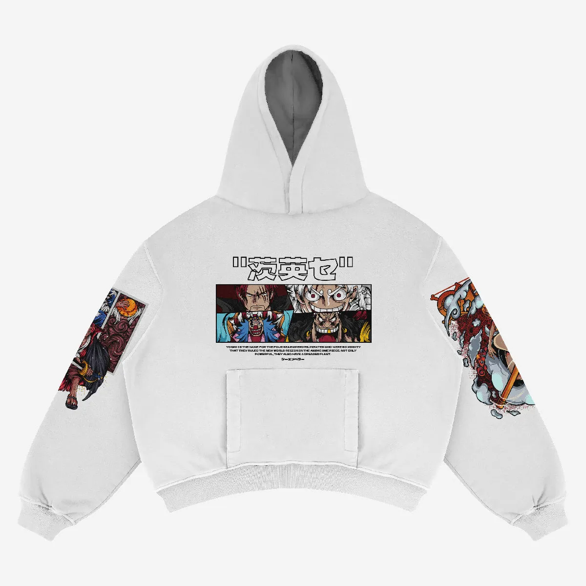 One Piece Hoodie – Anime Graphic Pullover, Uta and Luffy Design, 360 GSM Cotton, Streetwear Style