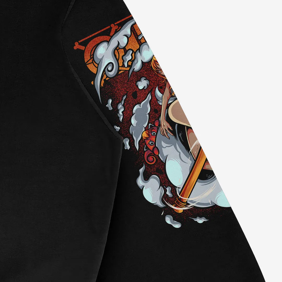 One Piece Hoodie – Anime Graphic Pullover, Uta and Luffy Design, 360 GSM Cotton, Streetwear Style