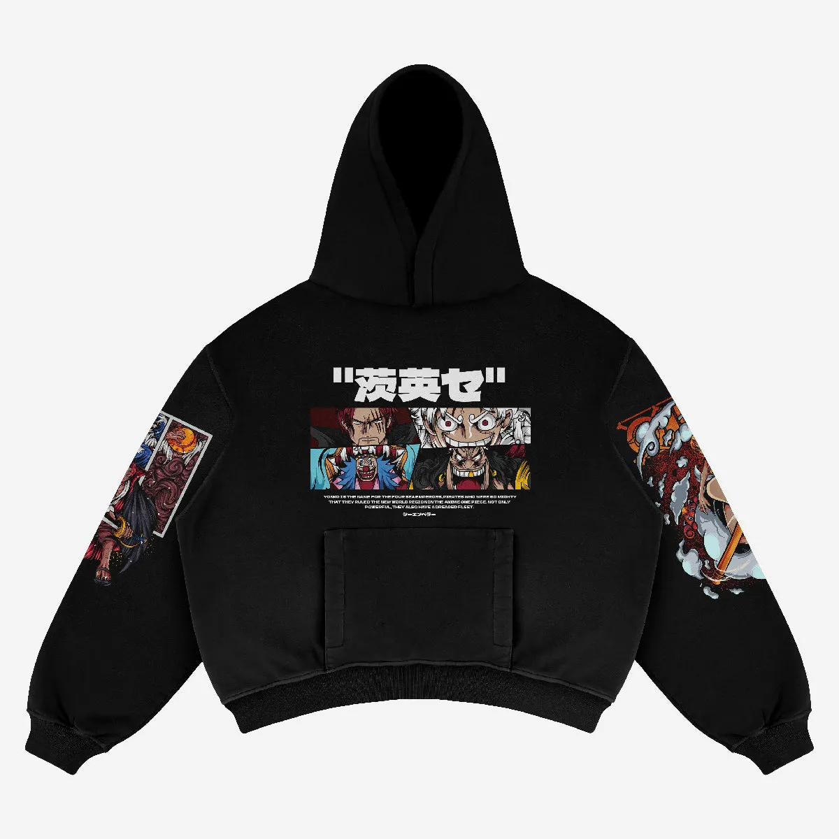 One Piece Hoodie – Anime Graphic Pullover, Uta and Luffy Design, 360 GSM Cotton, Streetwear Style