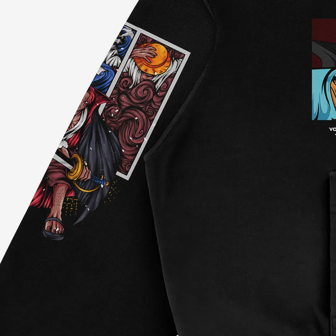 One Piece Hoodie – Anime Graphic Pullover, Uta and Luffy Design, 360 GSM Cotton, Streetwear Style