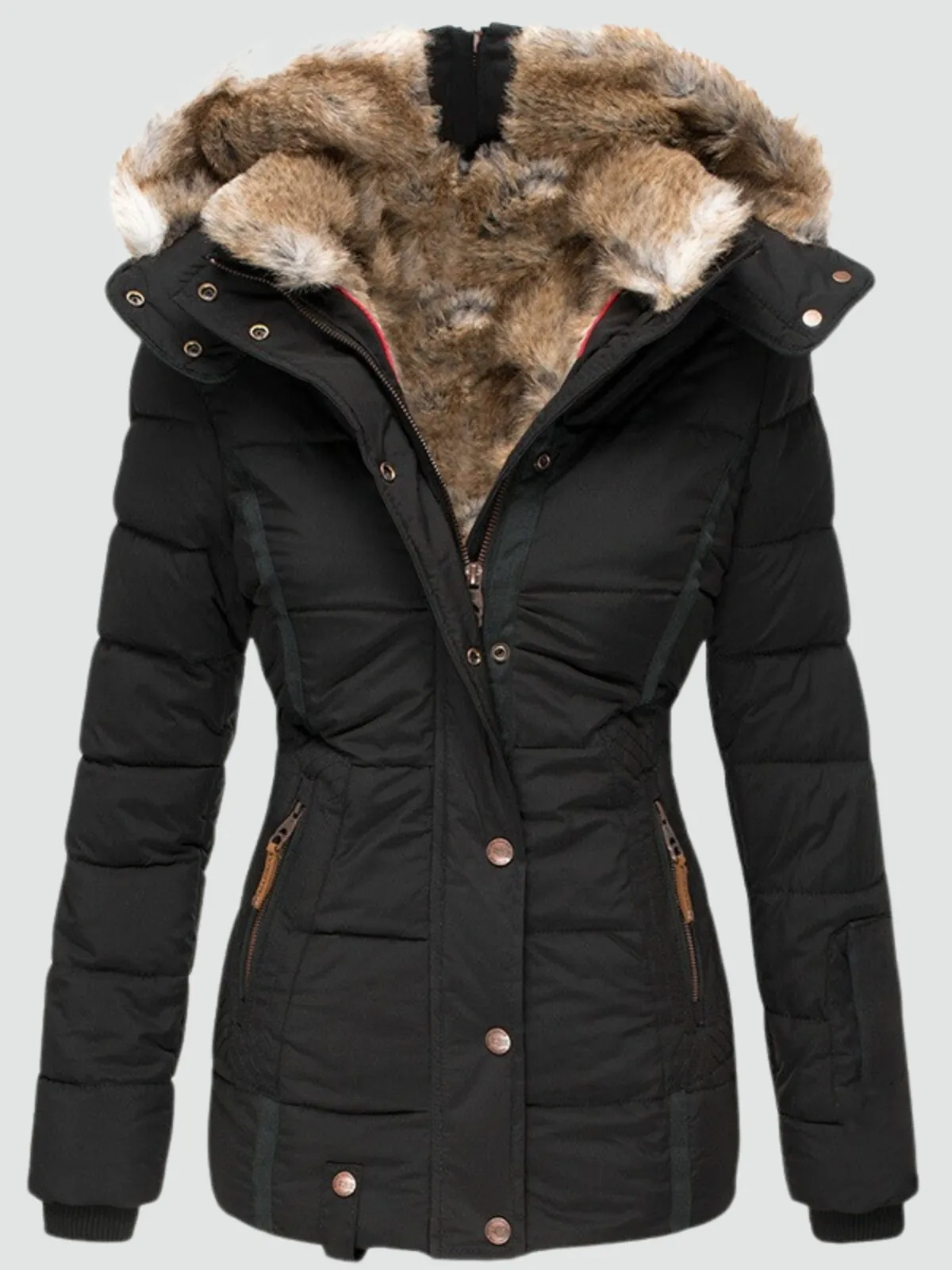 Penelope - Warm Winter Coat with Fur Lining