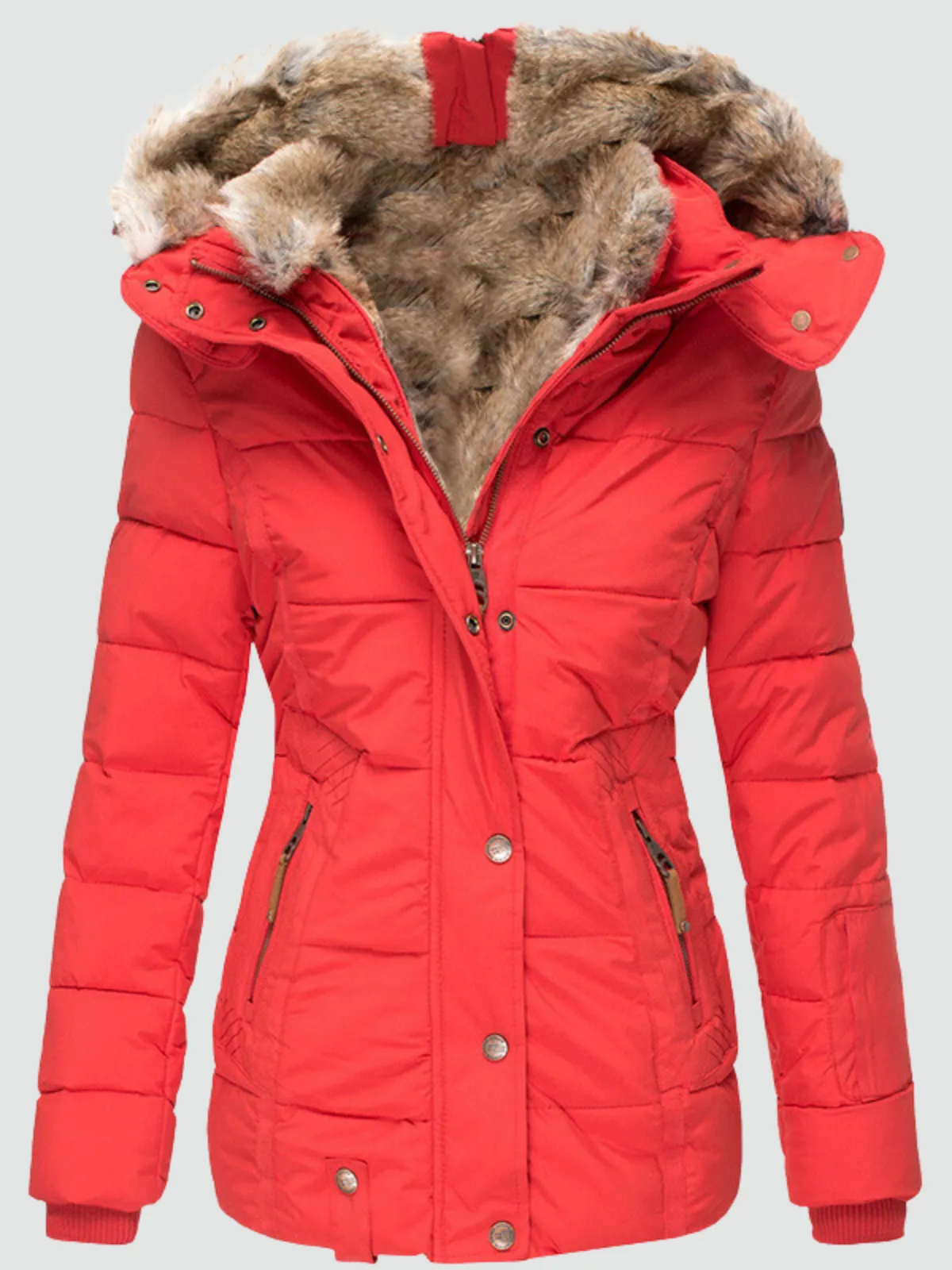 Penelope - Warm Winter Coat with Fur Lining