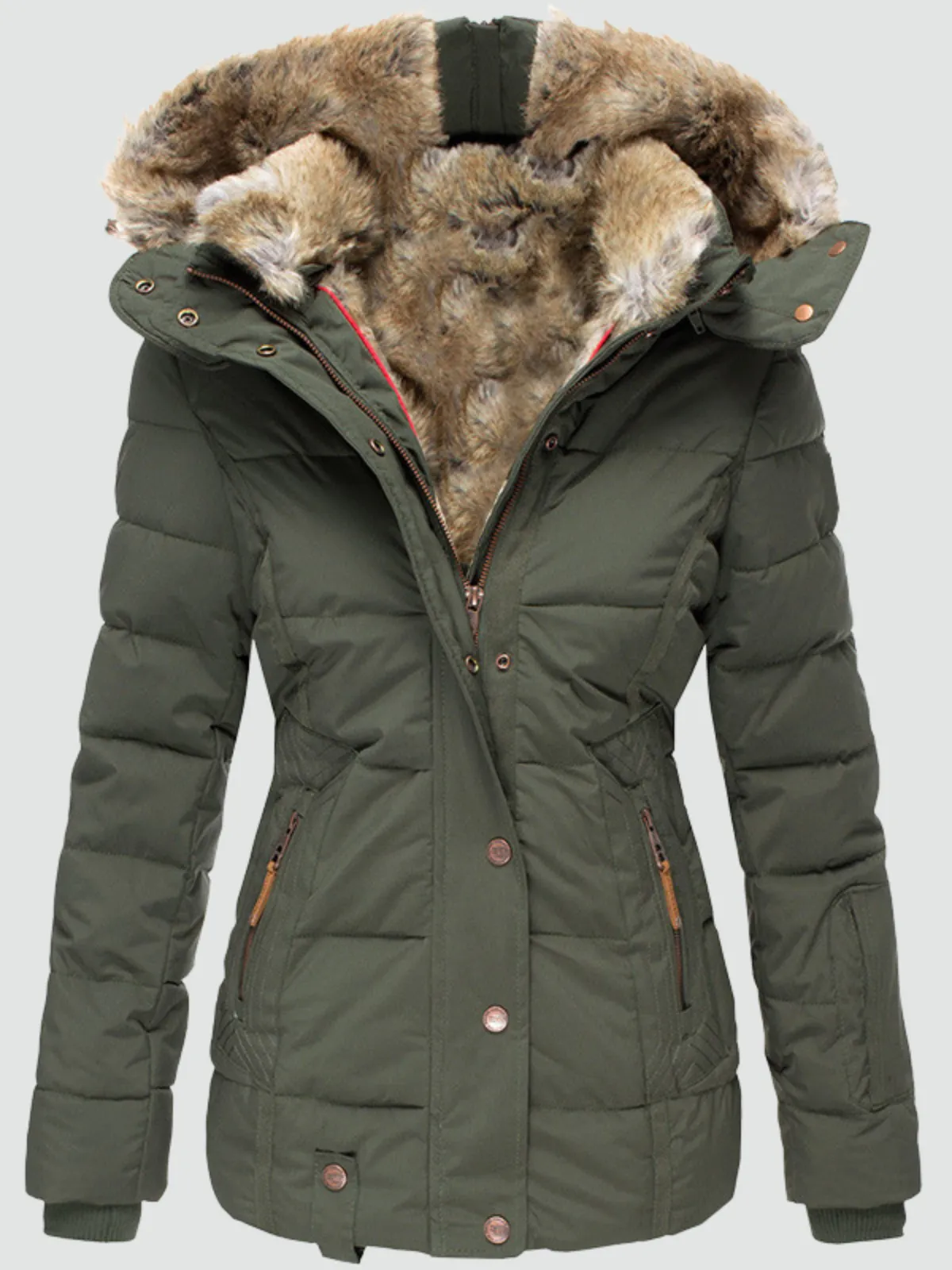 Penelope - Warm Winter Coat with Fur Lining
