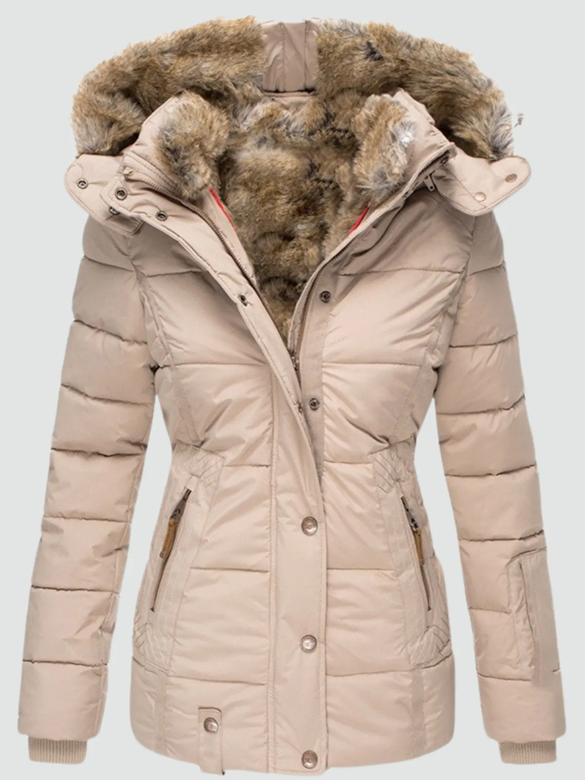 Penelope - Warm Winter Coat with Fur Lining