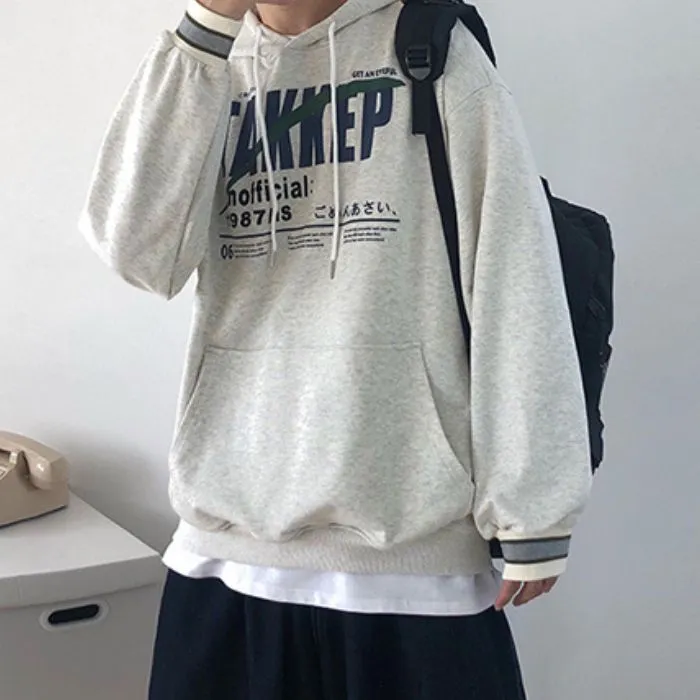Printed Pullover Loose Hoodie N0500