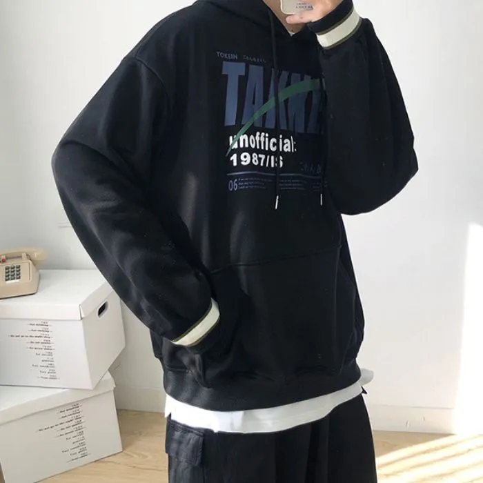 Printed Pullover Loose Hoodie N0500