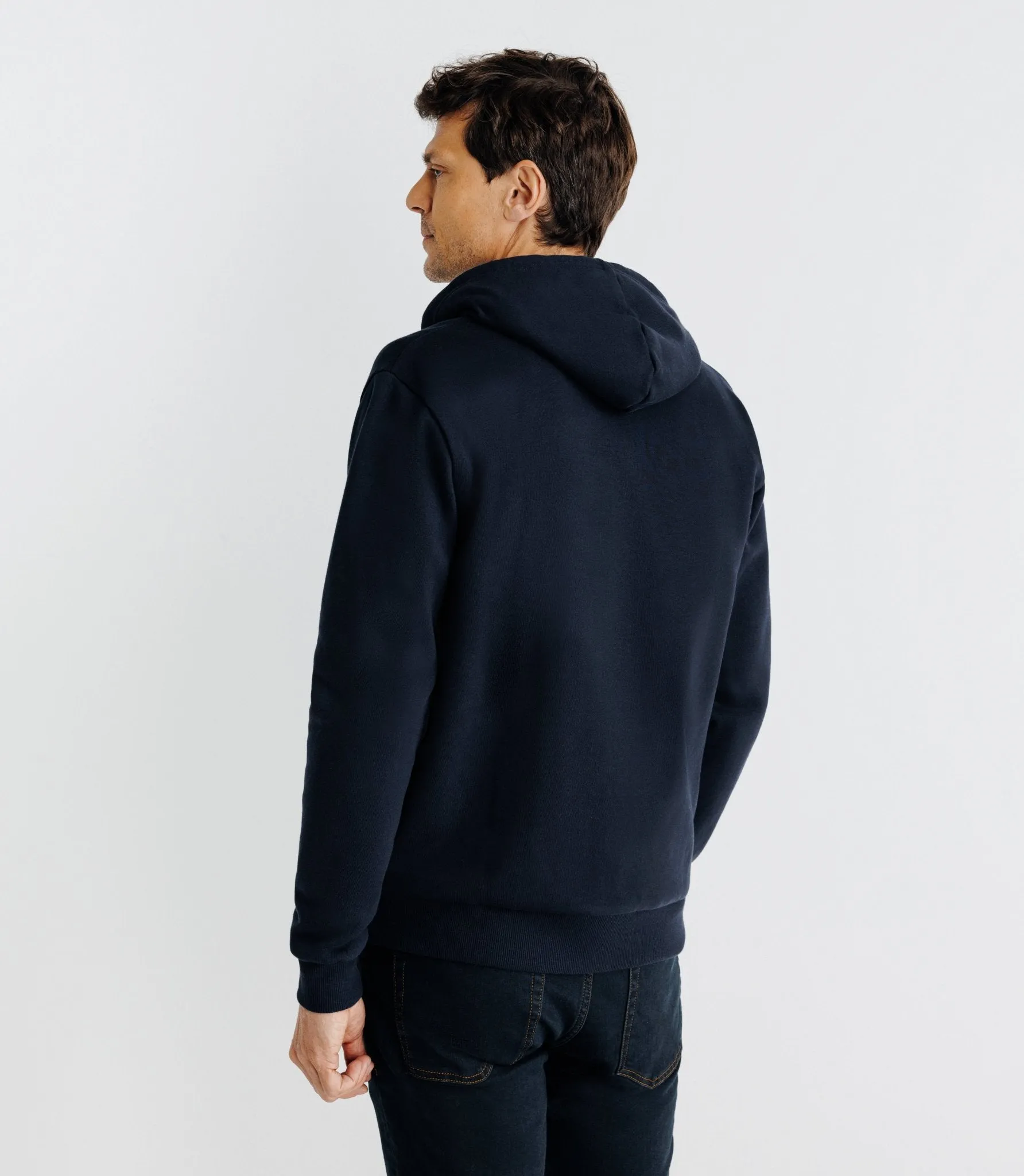 Pull gilet à capuche marine
