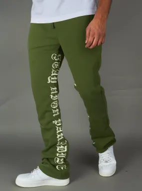 Rebel Minds Sweatpants - Stay High FLC - Olive - 100-491