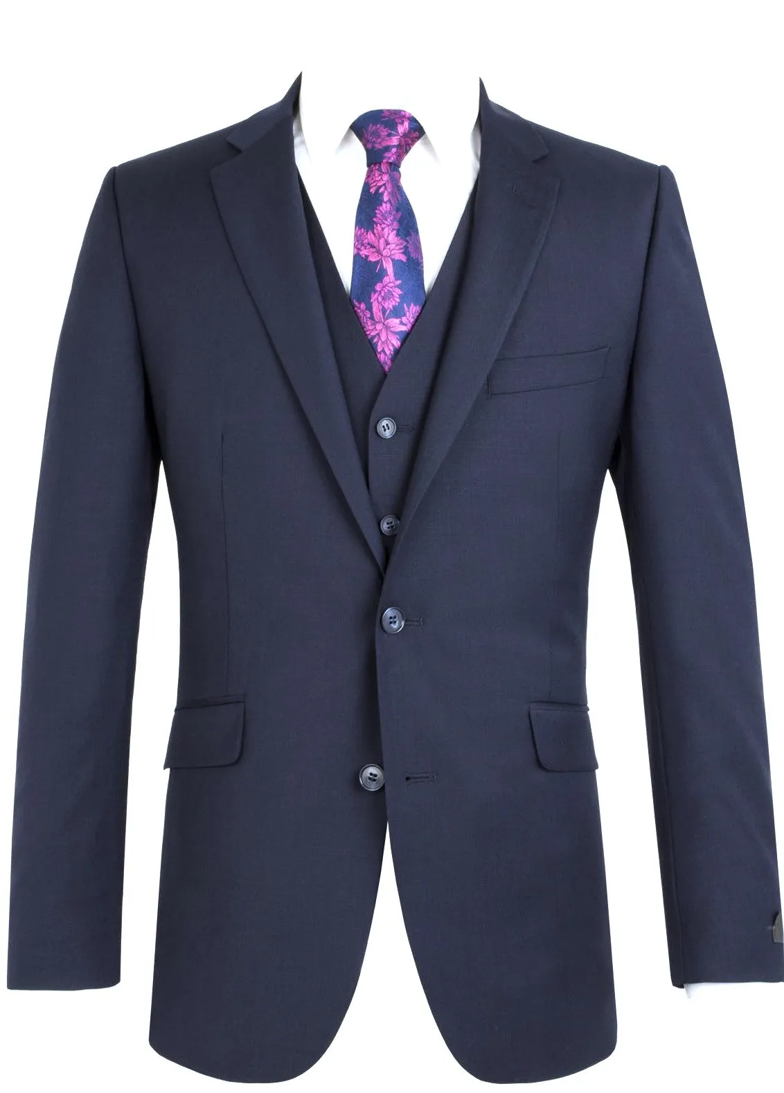 SCOTT Mens Formal Wool Blend Waist Coat in Navy Size 34 - 60