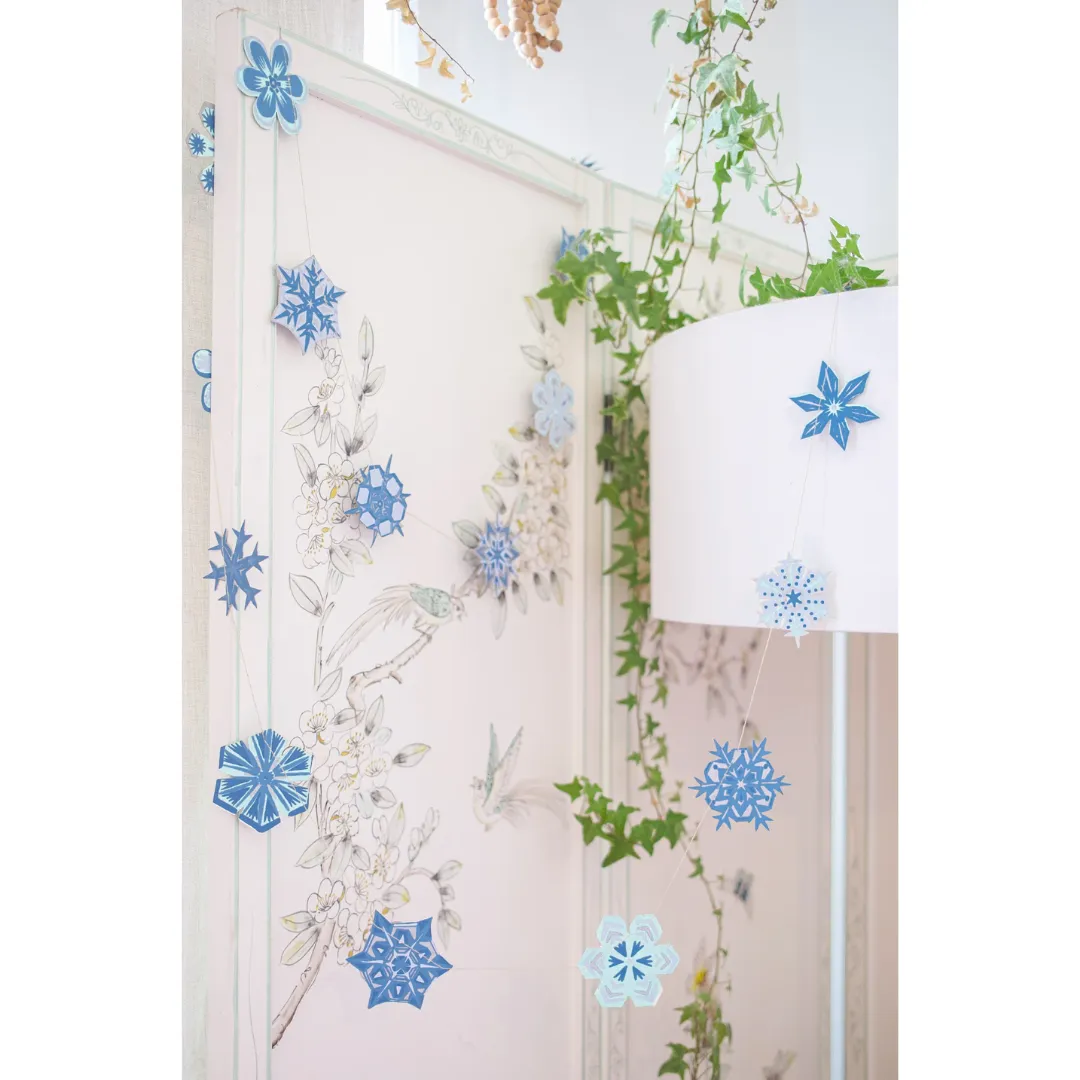 Snowflakes Screen Printed Paper Garland