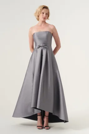Strapless high-low A-line long dress