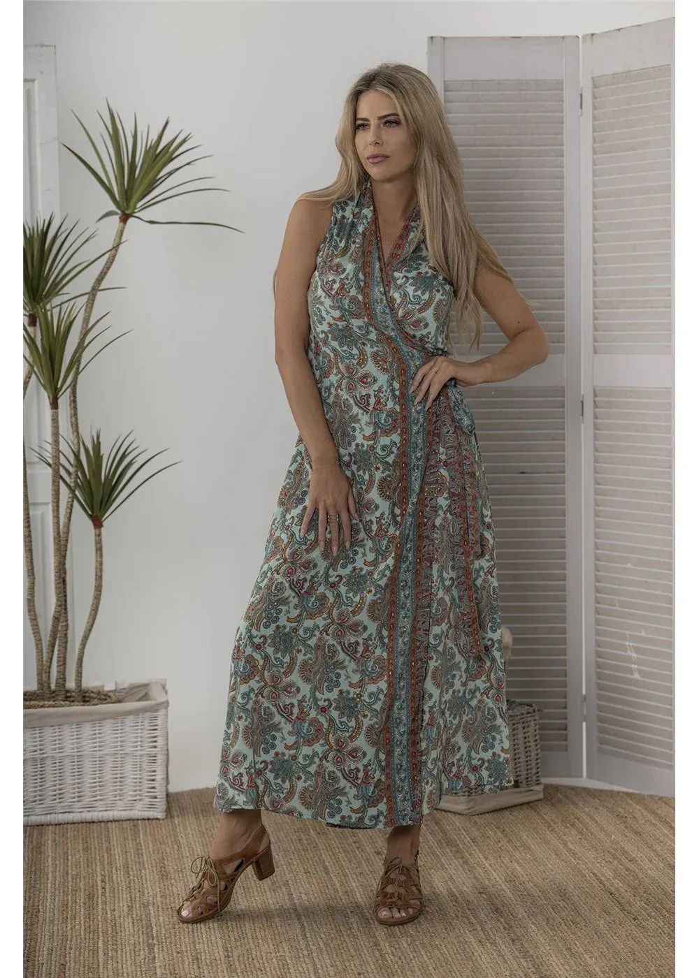 Syrena Sleeveless Wrap Dress