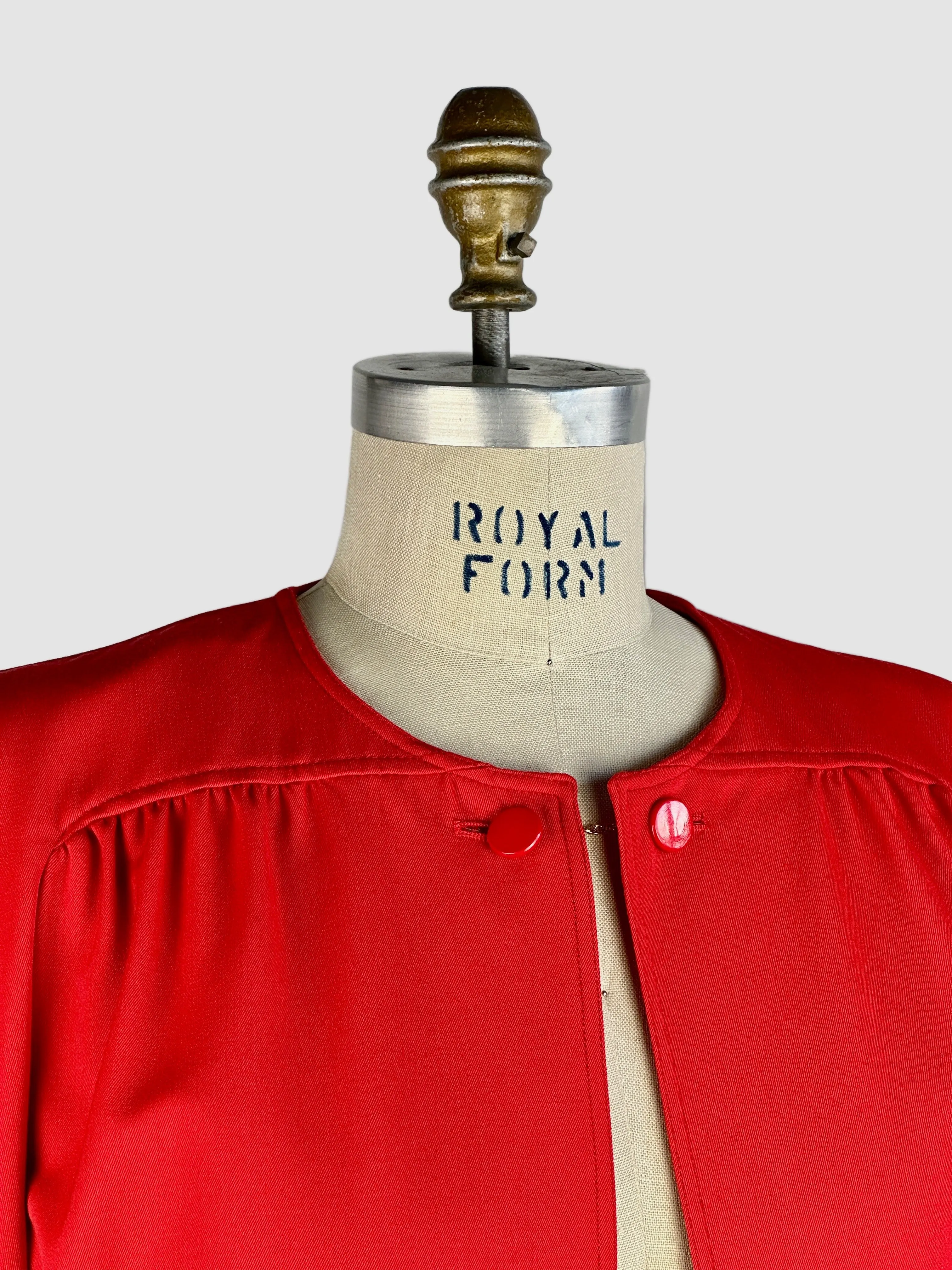 VALENTINO Boutique 90s Candy Red Gabardine Jacket • Small
