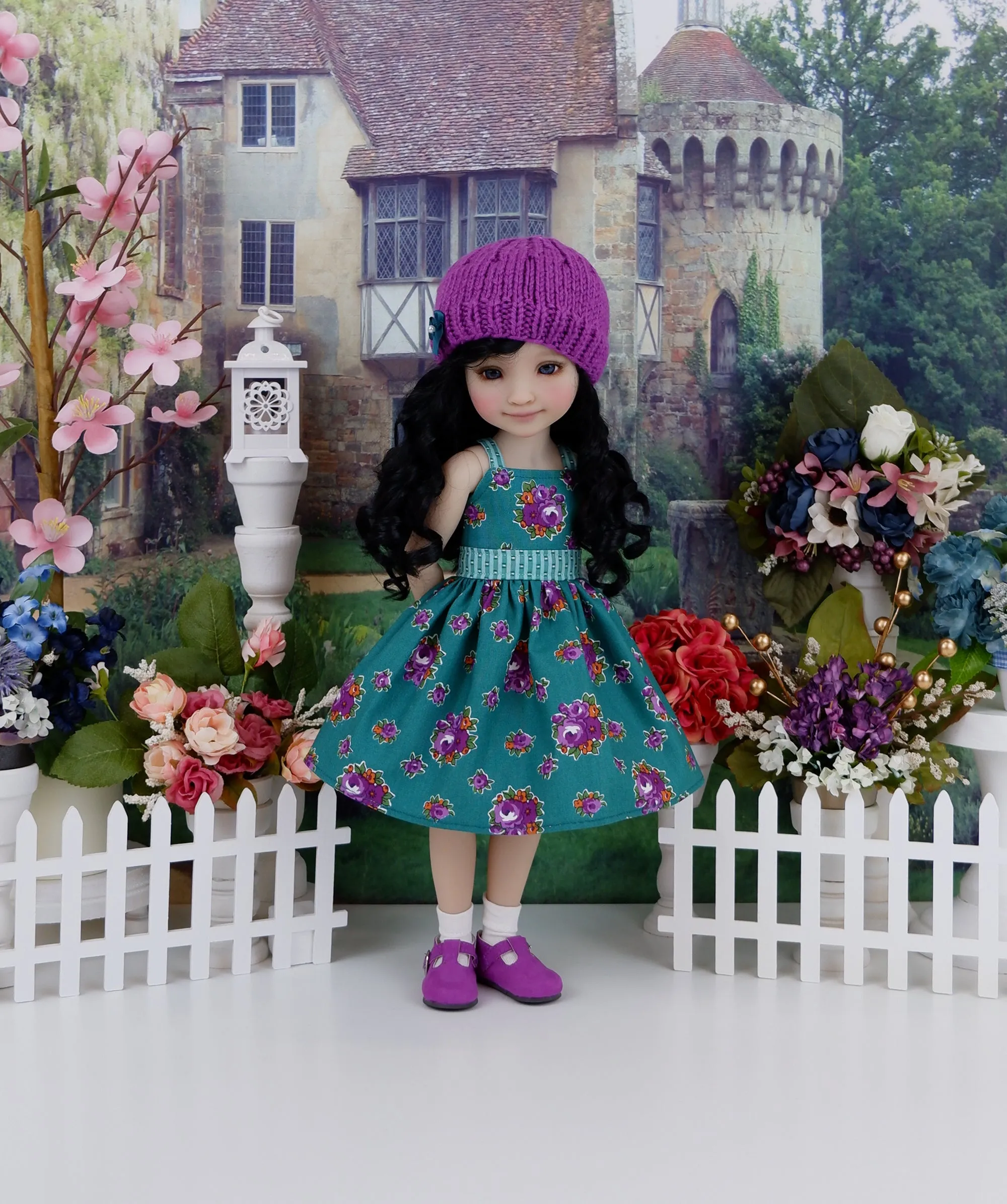 Vibrant Autumn Rose - dress and sweater set with shoes for Ruby Red Fashion Friends doll