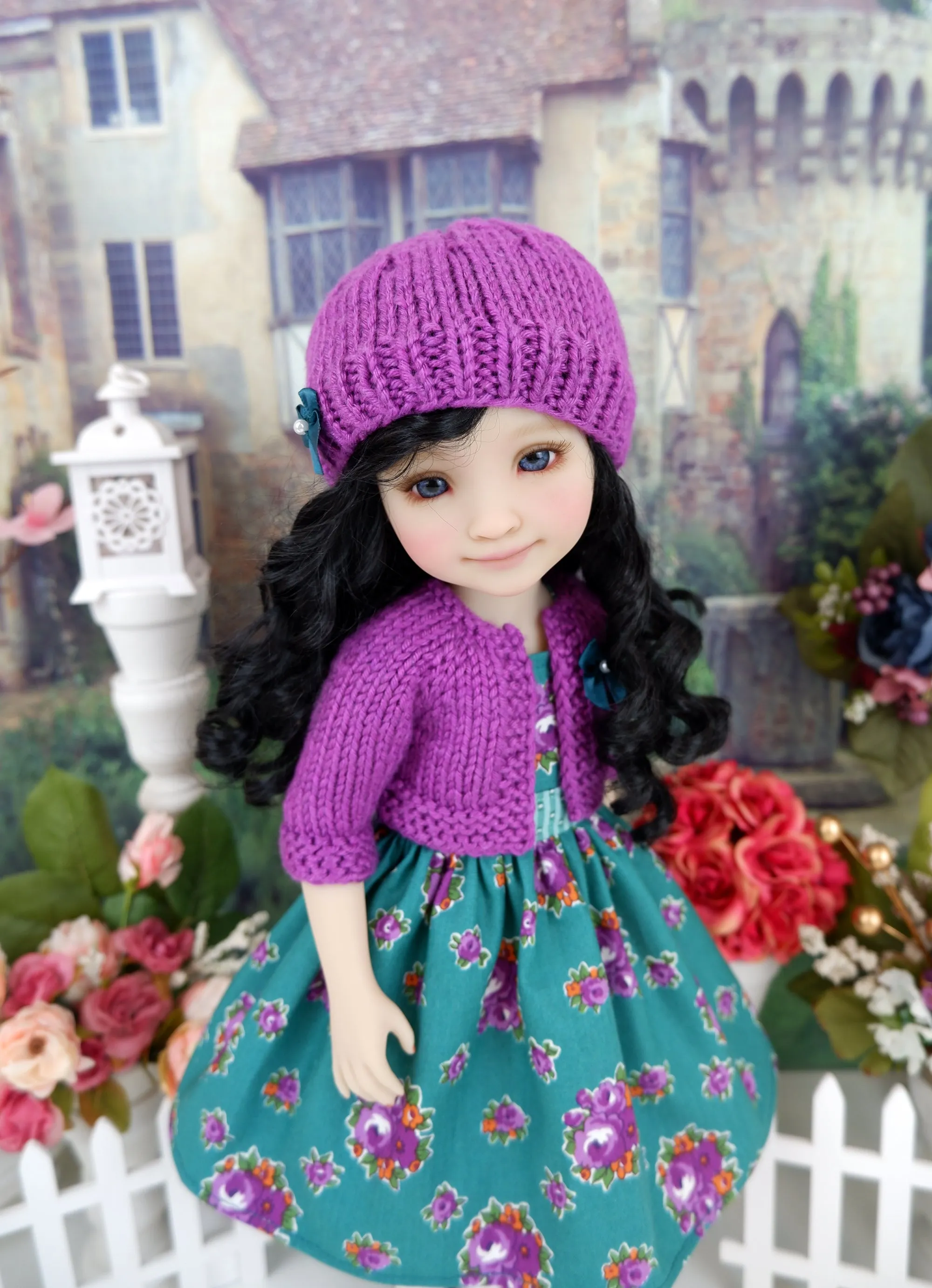 Vibrant Autumn Rose - dress and sweater set with shoes for Ruby Red Fashion Friends doll