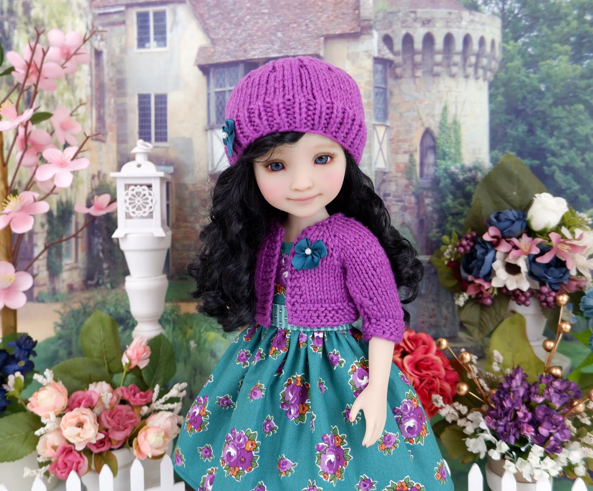 Vibrant Autumn Rose - dress and sweater set with shoes for Ruby Red Fashion Friends doll