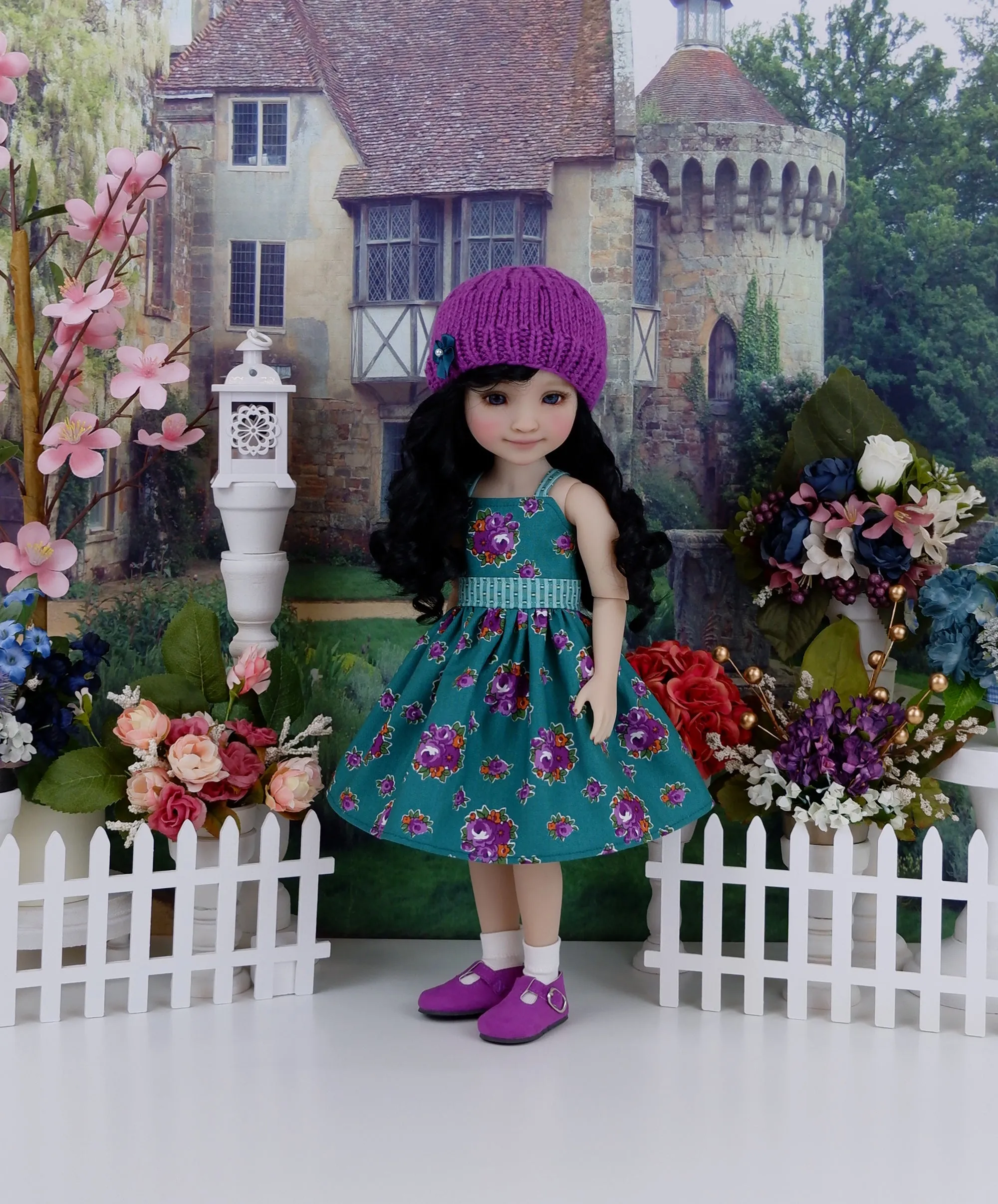 Vibrant Autumn Rose - dress and sweater set with shoes for Ruby Red Fashion Friends doll