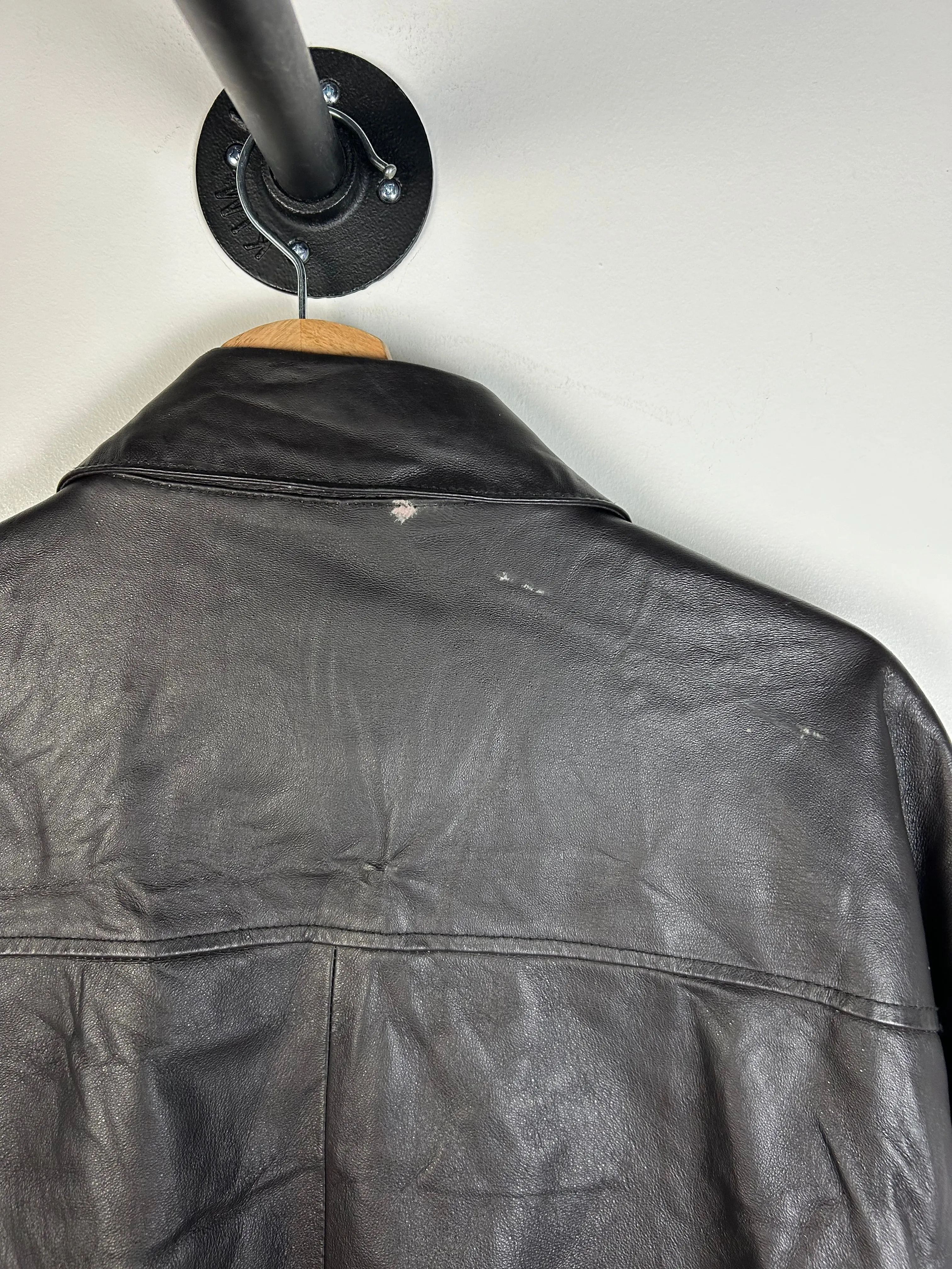 Vintage 90's Air Force Black Leather Bomber Jacket