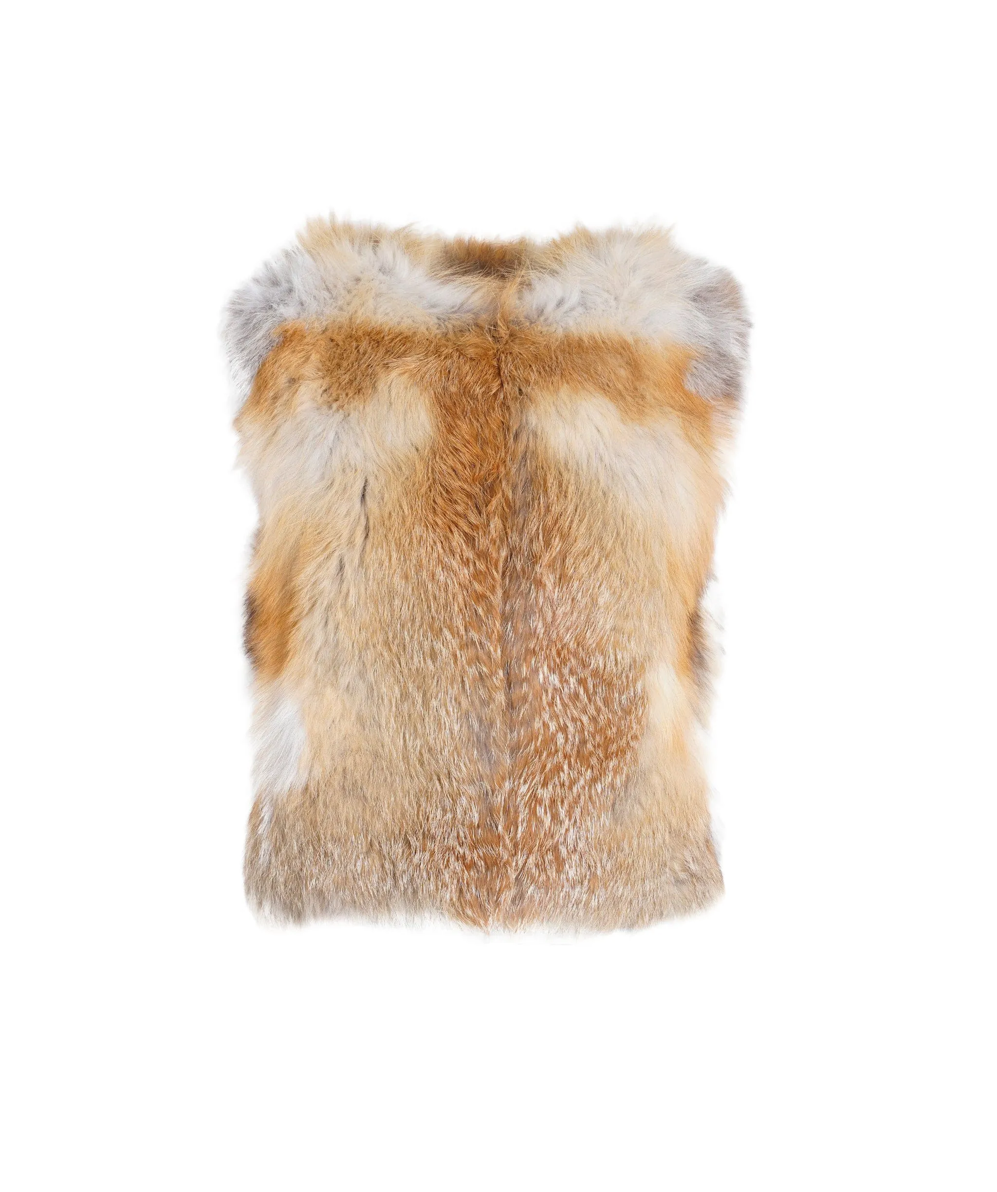 Vintage beige genuine fox fur gilet ABC1022