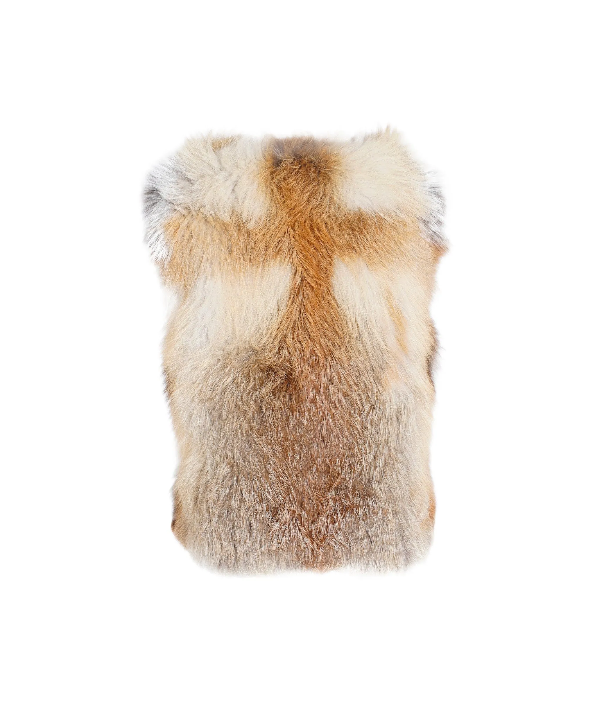 Vintage beige genuine fox fur gilet ABC1022